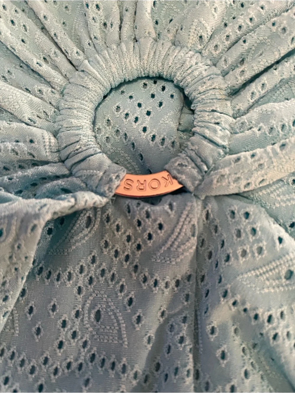 Michael Kors Light Blue Wrap Mini Dress with Ring Detail